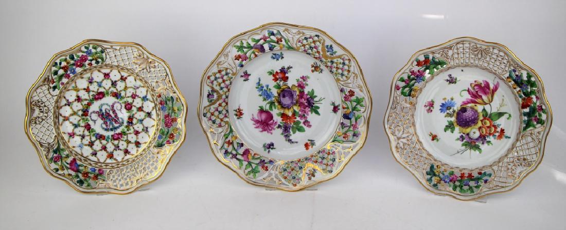 THREE DRESDEN PORCELAIN PLATES (1 of 8)