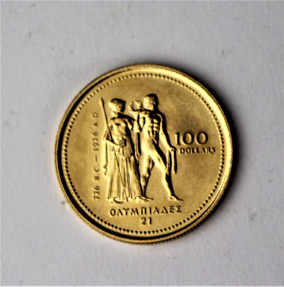 1976 MONTREAL OLYMPIC CANADIAN $100 GOLD COIN (1 of 2)