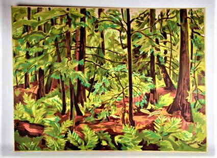 ALBERT CLOUTIER SILK SCREEN "EASTERN HEMLOCK": ALBERT CLOUTIER SILK SCREEN "EASTERN HEMLOCK"Sampson Matthews print with original label on back. Titled in English lower left. Size 76 x 102 cm. (30 x 40 in.)