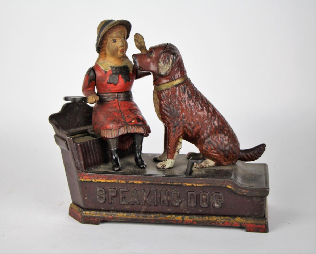 CAST IRON "SPEAKING DOG" MECHANICAL BANK (1 of 6)