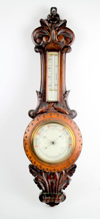 19TH CENTURY BAROMETER/THERMOMETER (1 of 4)