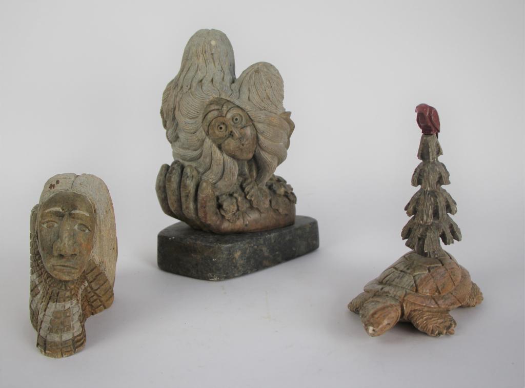 FIRST NATIONS CARVED SOAPSTONE FIGURES (1 of 6)