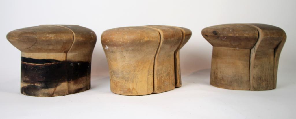 THREE ANTIQUE INDUSTRIAL HAT FORMS (1 of 9)