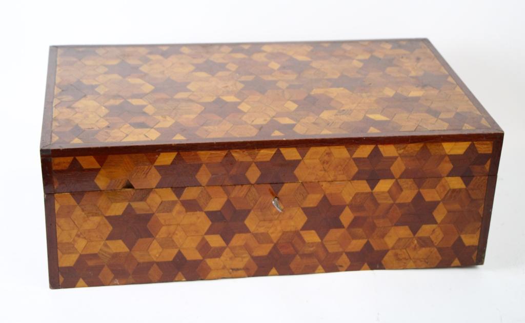 LARGE 19TH C. FOLK ART DOCUMENT BOX (1 of 14)