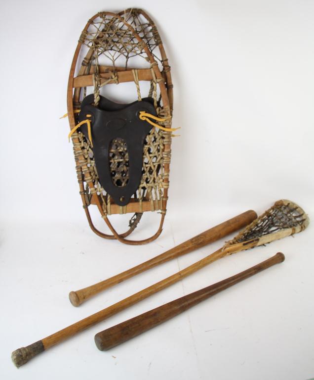 ANTIQUE WOOD SNOWSHOES AND OTHER SPORTING ITEMS (1 of 8)
