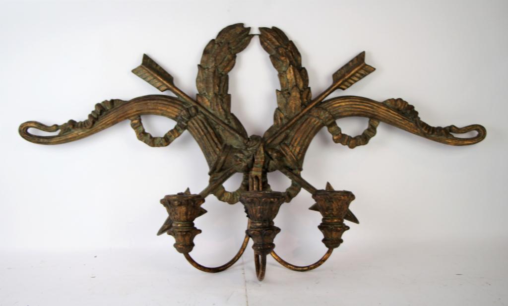 FRENCH STYLE GESSO WALL SCONCE (1 of 5)