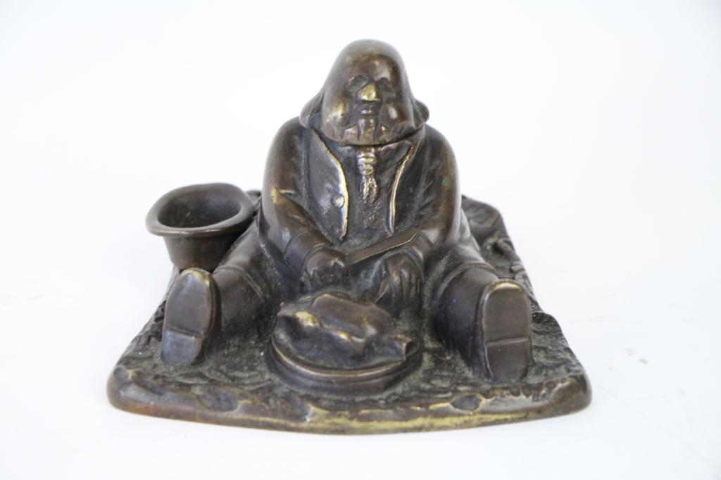BRONZE FIGURAL INK STAND (1 of 7)