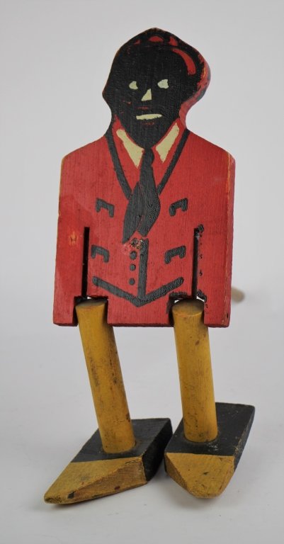 STEPIN TOM BLACK AMERICAN WOODEN TOY: With original paint. Made in Canada. Ht. 35.5 cm. (14 in.) Approx. weight 445 gr.