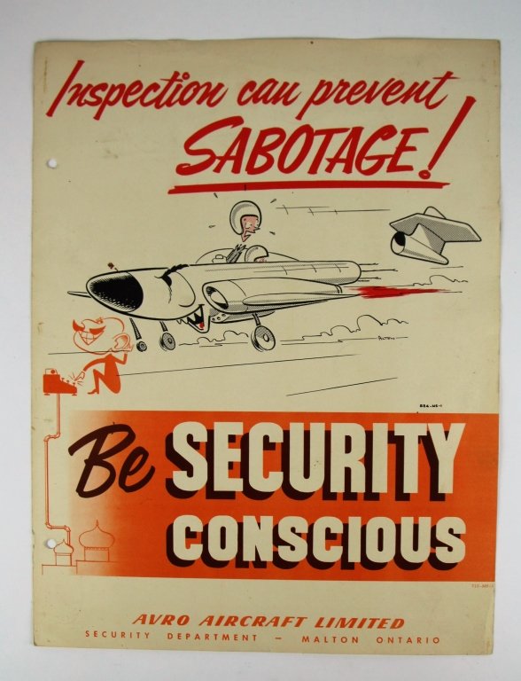 VINTAGE AVRO AIRCRAFT SECURITY POSTER (1 of 8)