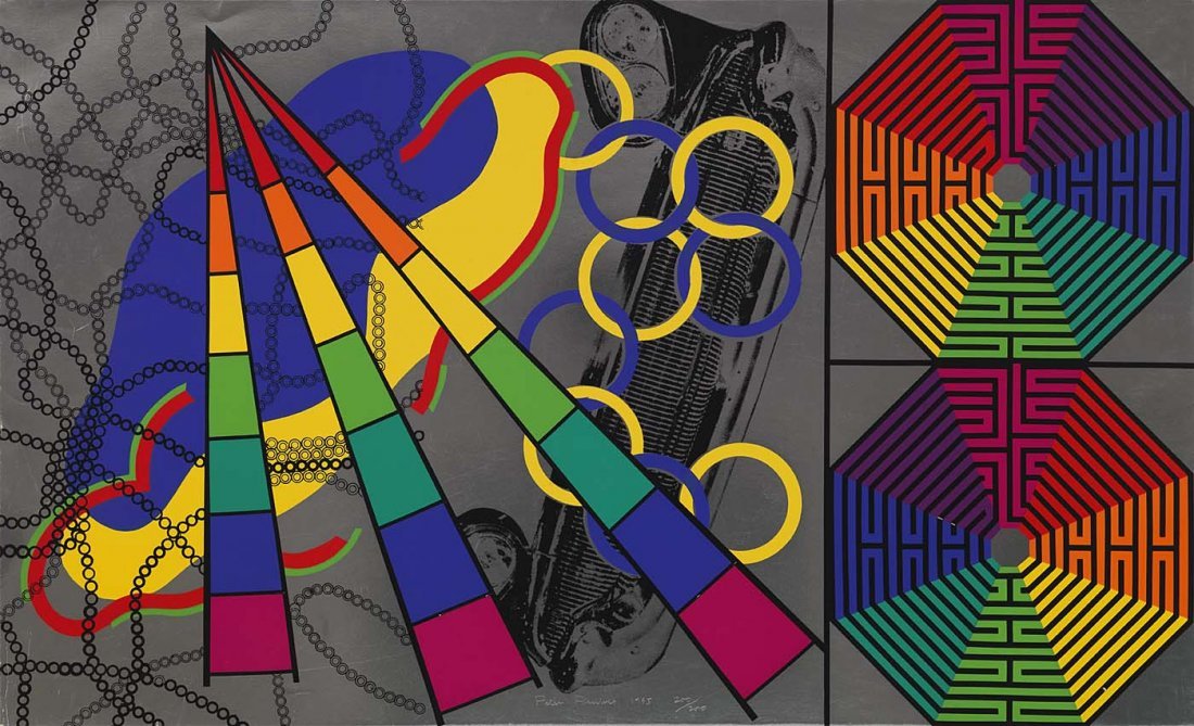 PETER PHILLIPS - Custom Print III (from 11 Pop Artists): ADDITIONAL INFORMATION: Custom Print III, from the portfolio 11 Pop Artists, Volume III 1965 Peter Phillips Born: Birmingham, England 1939 screenprint on paperboard: alufoilsheet: 24 3/8 x 40 in. (61.