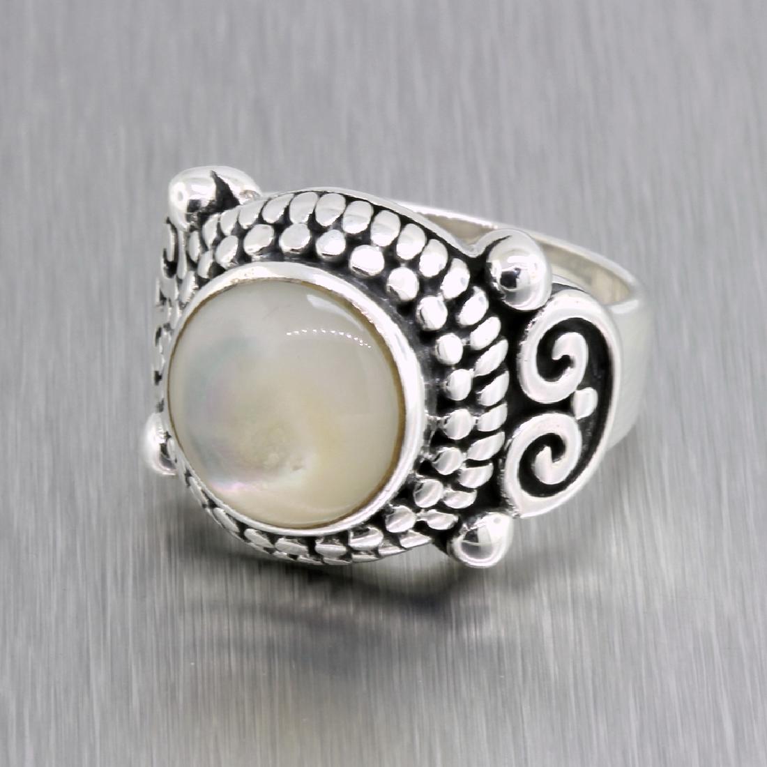 Ladies Vintage Retro Estate 925 Silver Mother Of Pearl (1 of 3)