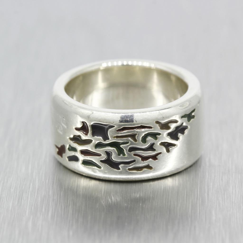 Vintage Estate 925 High Polished Men's Enamel Silver (1 of 1)