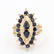 Fine Vintage Estate 14K Yellow Gold Diamond Blue