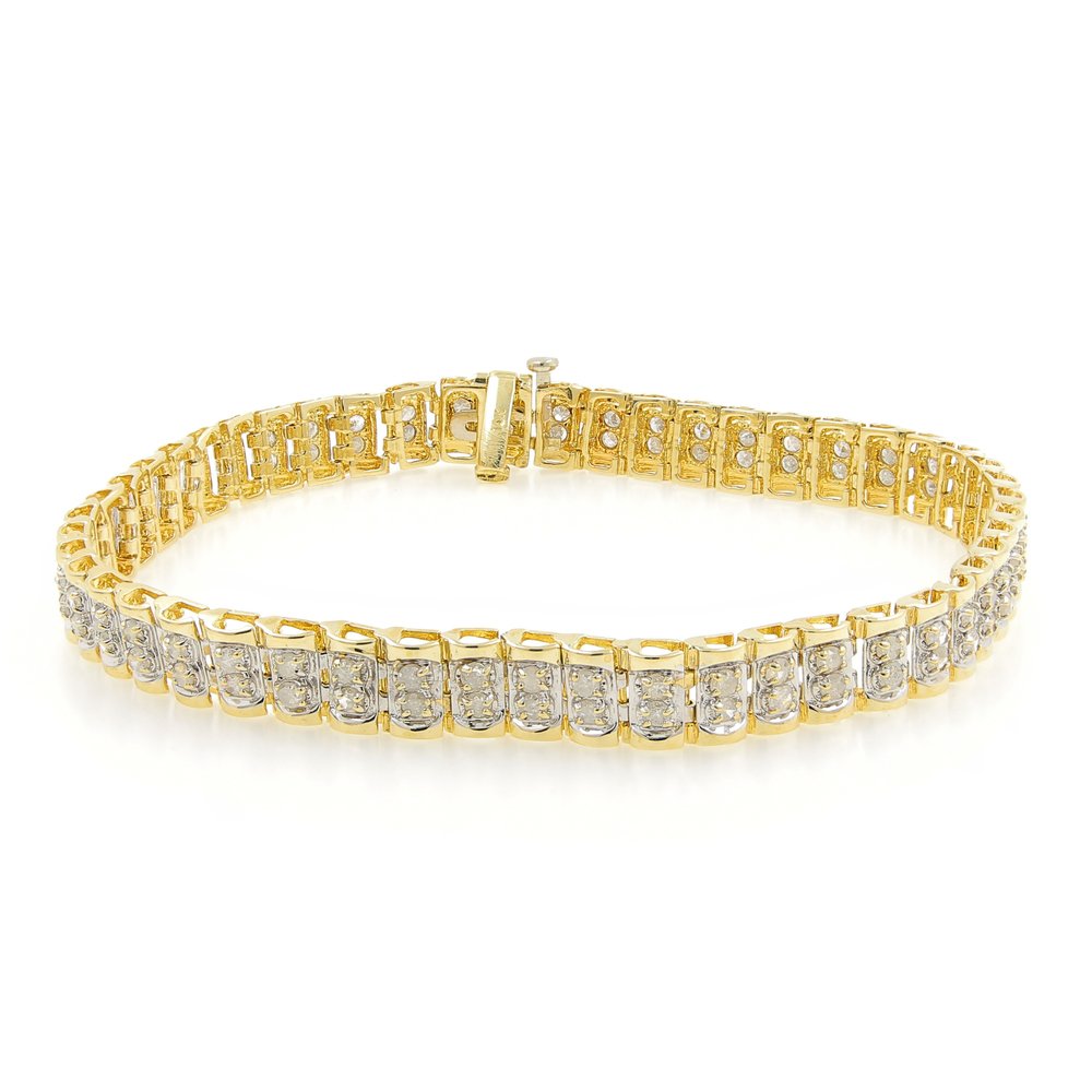 Estate Ladies 10K Yellow Gold Round Cut Diamond 7 1/2" (1 of 3)