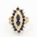 Fine Vintage Estate 14K Yellow Gold Diamond Blue