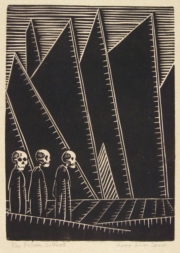 HARRY JULIAN CAREW (American) Woodcut
