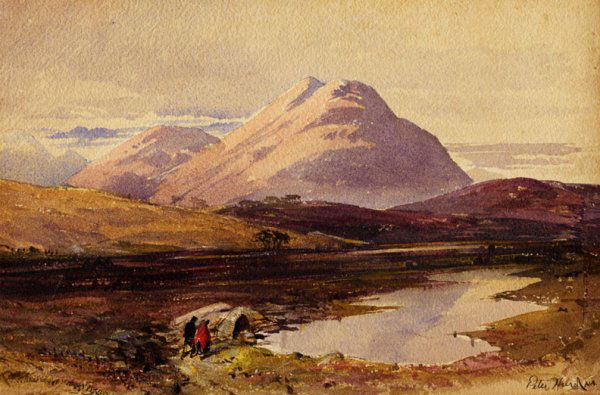 PETER HURD (American) Watercolor: Peter Hurd (American, 1904 - 1984) Apaches Camped at Sierra Blanca. Watercolor. Signed, lower right. 8 1/16 x 12 1/4 in. (205 x 311 mm).