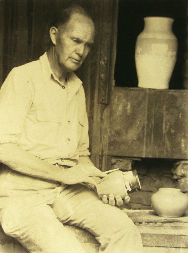 DORIS ULMANN (American) Vintage platinum print: Doris Ulmann (American, 1882 - 1934) W. B. Stephen, Potter, Asheville, N.C. Vintage platinum print. c1920. Printed c1920. Stamped signature on the mount. 8 x 6 in. (203 x 152 mm).