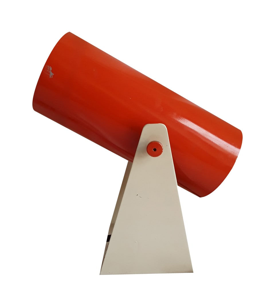 Vintage Wall Lamp in Orange Metal, 1970s: Design Period: 1970 to 1979 Production Period: 1970 to 1979 Detailed Condition: Good — This vintage/antique item may have some wear such as scratches and other signs of ageing. Width: 9 cm Depth