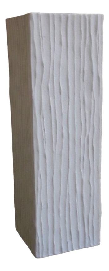 Square Relief Flower Vase in White Bisque Porcelain by Hutschenreuther, Hohenberg, 1960s: Relief vintage flower vase made of white bisque porcelain in square basic shape by Hutschenreuther, Hohenberg, CM exclusive from the 60s Country of Manufacture: Germany Design Period: 1960 to 1969 Det