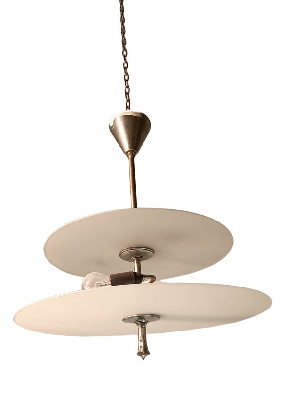 Art Deco Glass Disc Chandelier, 1930s (1 of 10)