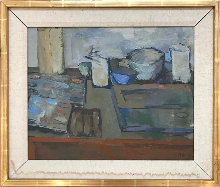 Leopold Fare, Cubist Still Life, Oil on Canvas, Framed (1 of 4)