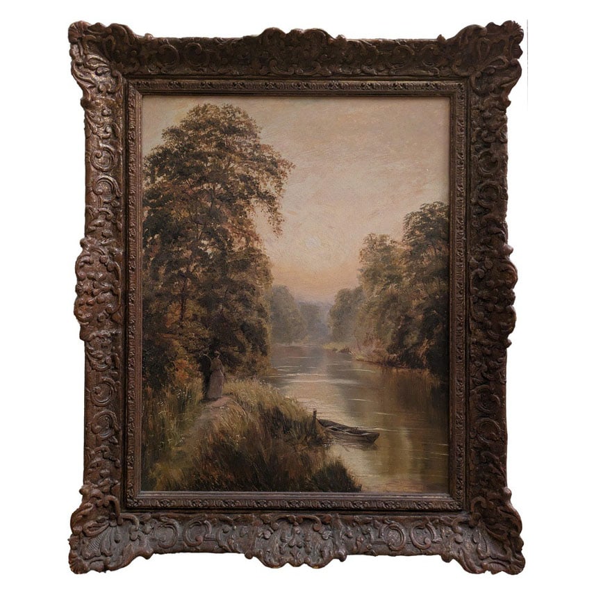 Late 19th Century/Early 20th Century British School 'A Riverside Walk' (1 of 4)