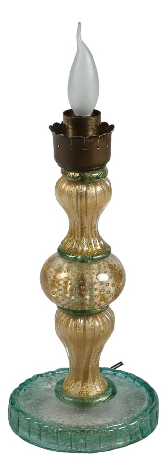 Vintage Table Lamp in Brass & Blown Glass, Italy, 1950s (1 of 8)