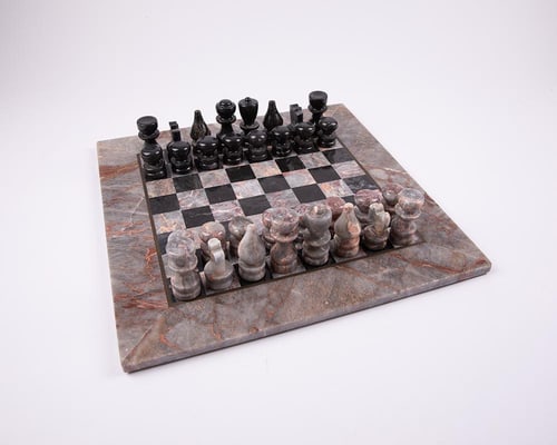 Mid-Century Marble Chess Set with Box - 12