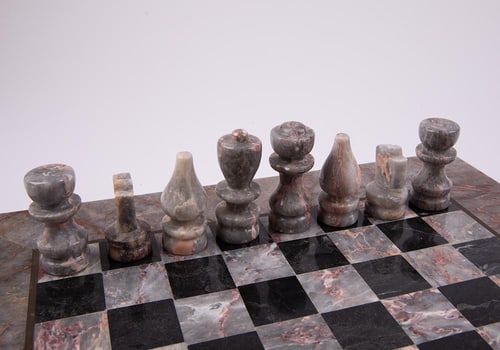 Mid-Century Marble Chess Set with Box - 5