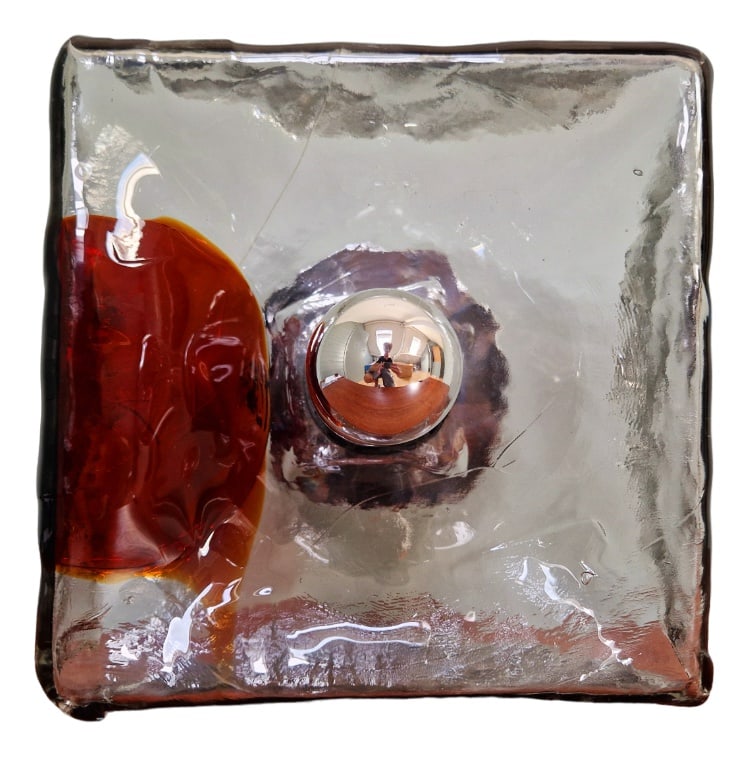 Ceiling Lamp in Murano Glass from Mazzega, 1960s: Country of Manufacture: Italy Design Period: 1960 to 1969 Production Period: 1960 to 1969 Restoration and Damage Details: Light wear consistent with age and use Detailed Condition: Very Good —