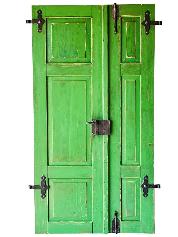Antique Doors in Green, Set of 2 (1 of 20)