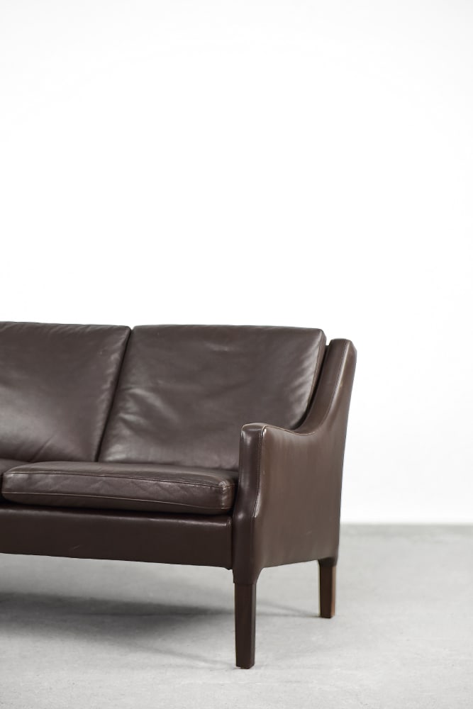 3-Seater Chocolate Leather Sofa, 1960s - 11