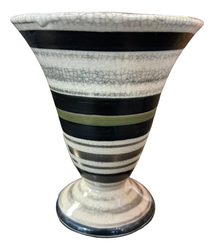 Vase in Cracked Ceramic by Lucien Brisdoux, 1925: Art Deco Vase in Cracked Ceramic by Lucien Brisdoux, 1925 Country of Manufacture: France Design Period: 1920 to 1949 Detailed Condition: Excellent — This vintage/antique piece is in near