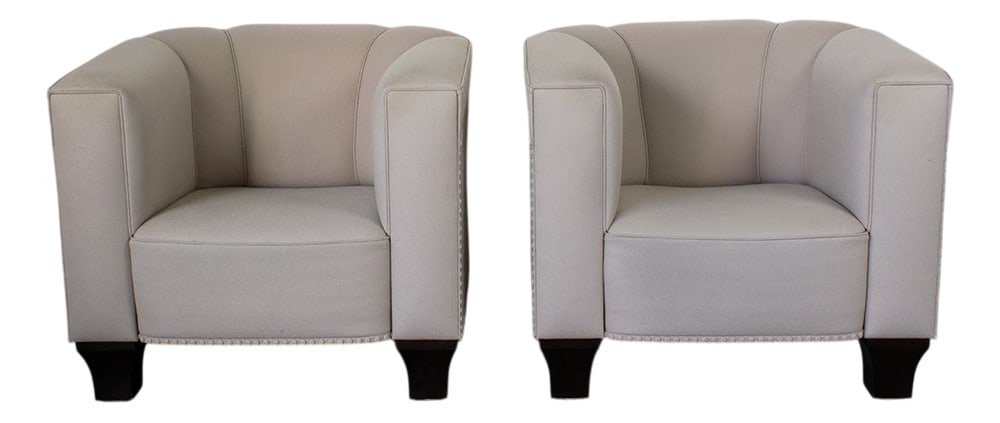 Set of Palais Stoclet Armchairs for Wittmann: These seats were designed between 1905–1911 for the hall of what is probably Josef Hoffmann’s most celebrated “total artwork”, the Palais Stoclet in Brussels. Country of