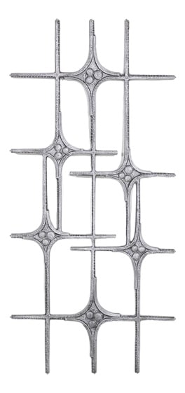 Brutalist Wall Sculpture-Door Fixture, 1980s: 1980s Sculptural Brutalist casted and coated aluminium door fixture/decoration. Germany. It can also be used as spectacular wall art sculpture horizontally or vertically. Condition Good, usage wear