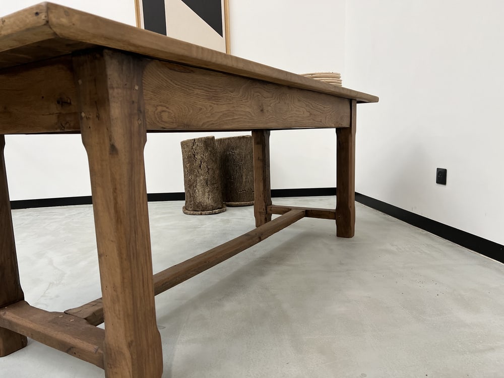 French Farm Table in Oak and Walnut, 1950s - 11