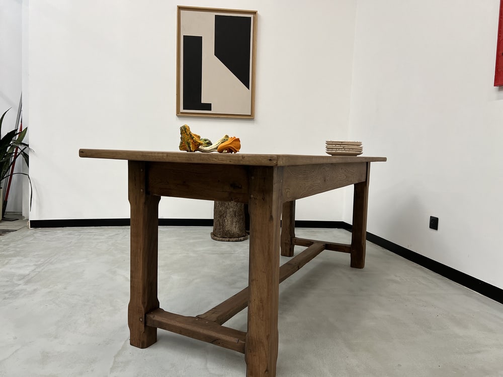 French Farm Table in Oak and Walnut, 1950s - 12