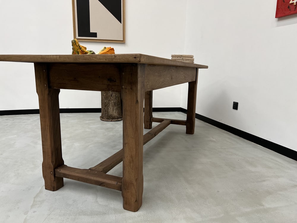 French Farm Table in Oak and Walnut, 1950s - 13