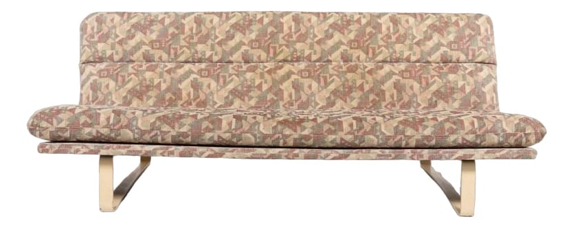 Dutch C683 Sofa by Kho Liang for Artifort, 1960s: Beautiful sofa from Kho Liang Le produced by Artifort in 1960’s. Frame of pressed beech with moulded foam upholstered in multicolour fabric, loose seat cushion, metal base. Condition Fair, age