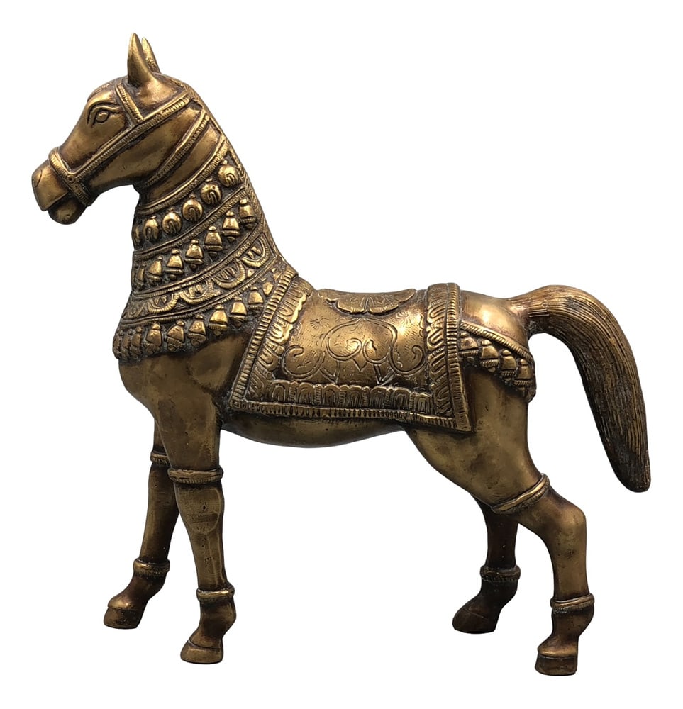Vintage Handmade Brass Horse Statue, 1960s (1 of 15)