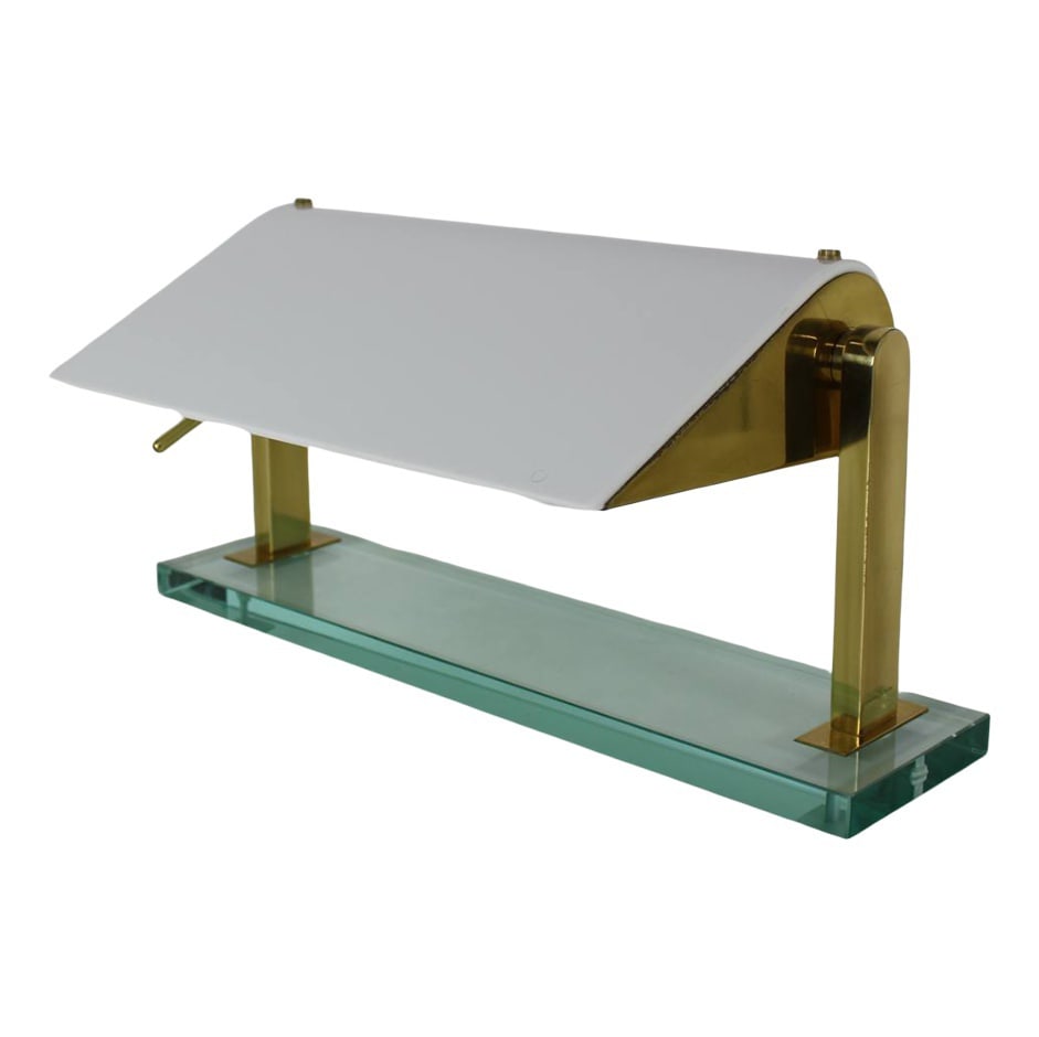 0836 Table Lamp by Chiesa for Fontana Arte, 1939: Designed by by Pietro Chiesa Very good condition, no chips in the glass. Country of Manufacture: Italy Design Period: 1920 to 1949 Production Period: 1930 to 1939 Restoration and Damage Details: