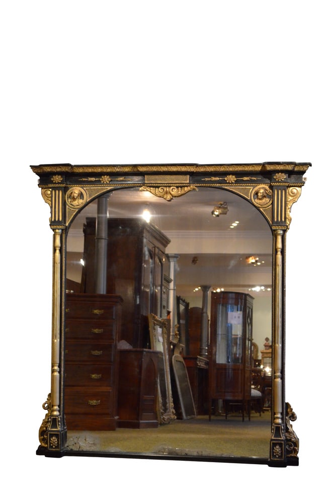 Large English Victorian Overmantel Mirror, 1880s - 2