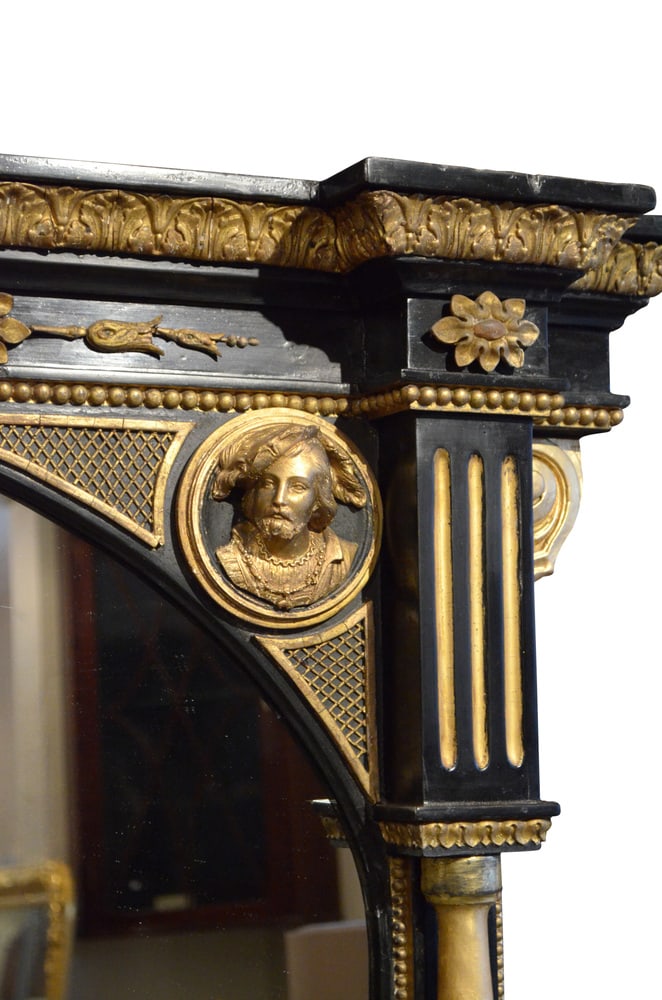 Large English Victorian Overmantel Mirror, 1880s - 8