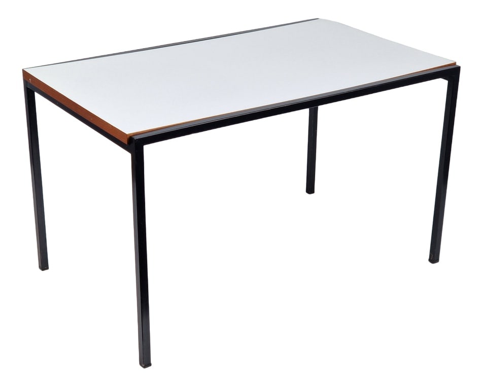 Coffee Table by Cees Braakman for Pastoe, 1960s: Vintage Dutch Coffee table Side table Cees Braakman Pastoe dutch design 1960Dutch, metal and wood, 1960s.A sleek Dutch side or coffee table consisting of a black metal frame with a laminated wooden to