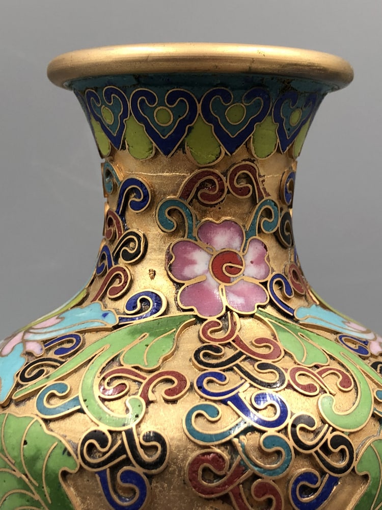 Champlevé Cloisonné Vase, China, 1900s, Set of 2 - 10