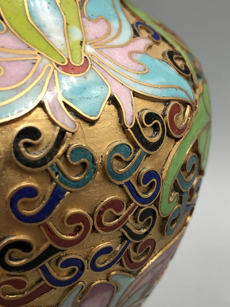 Champlevé Cloisonné Vase, China, 1900s, Set of 2 - 11