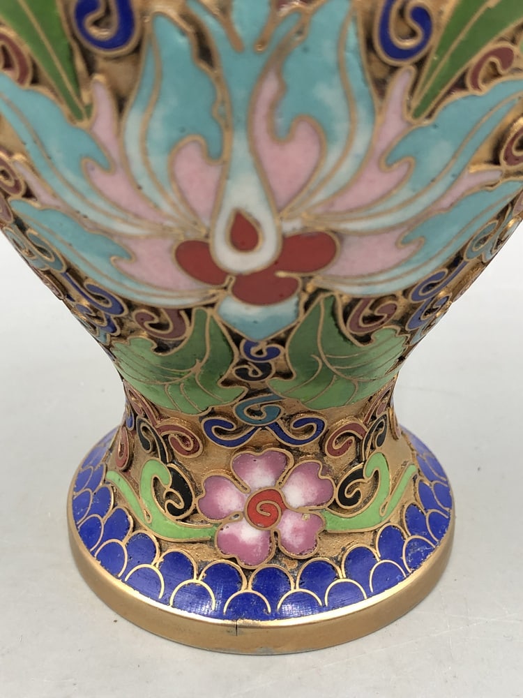 Champlevé Cloisonné Vase, China, 1900s, Set of 2 - 12