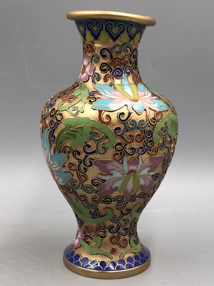 Champlevé Cloisonné Vase, China, 1900s, Set of 2 - 5