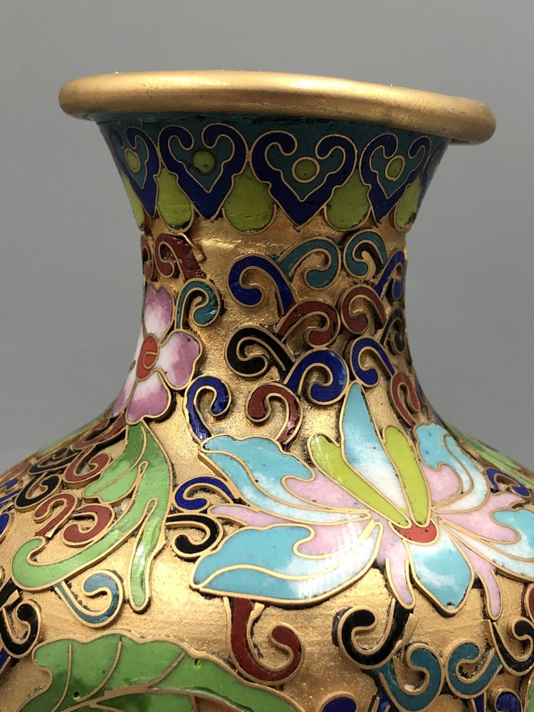 Champlevé Cloisonné Vase, China, 1900s, Set of 2 - 6